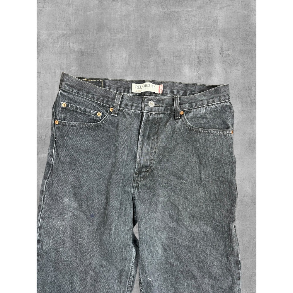 Levis 550 Relaxed Fit Jeans Mens 34x34 Faded Black Denim Tapered Leg 100% Cotton